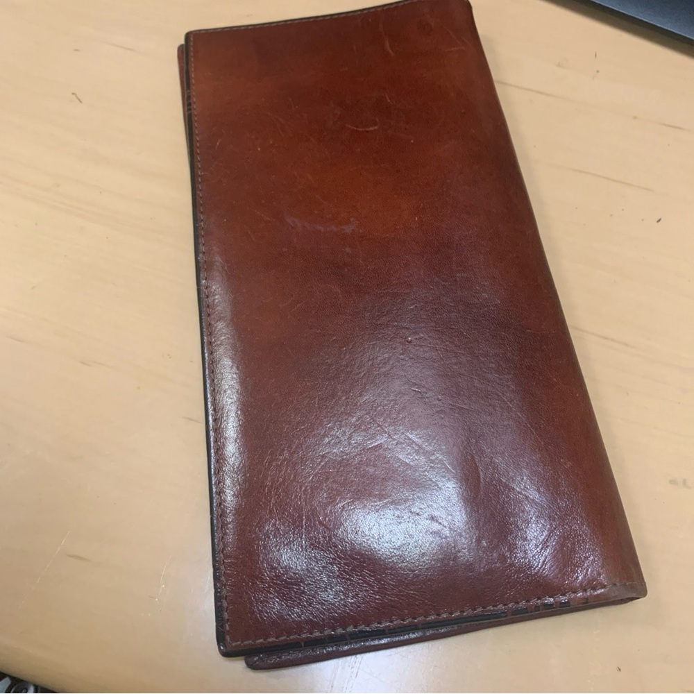 Bosca Old Leather Coat Pocket Wallet  Cognac 625-32 Flight Attendant
